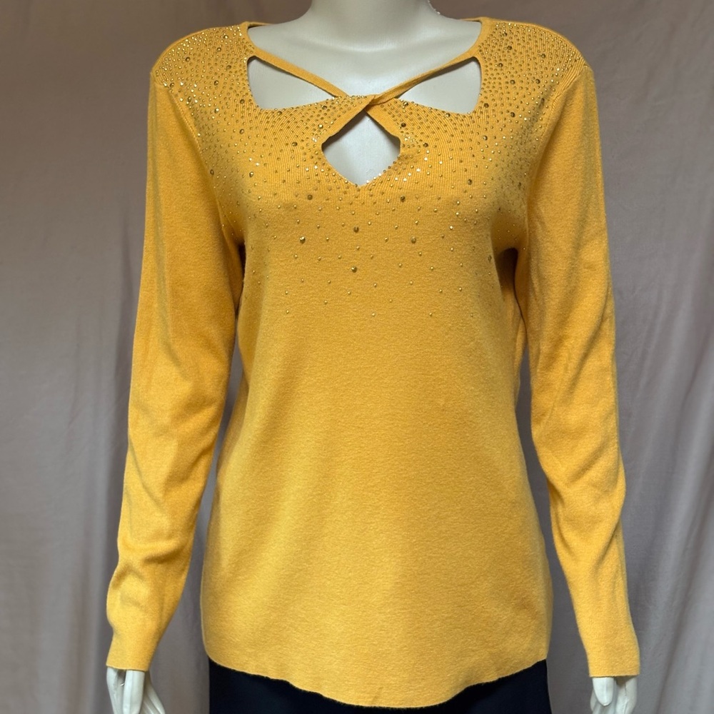 Mustard Cut-Out Women’s Top
